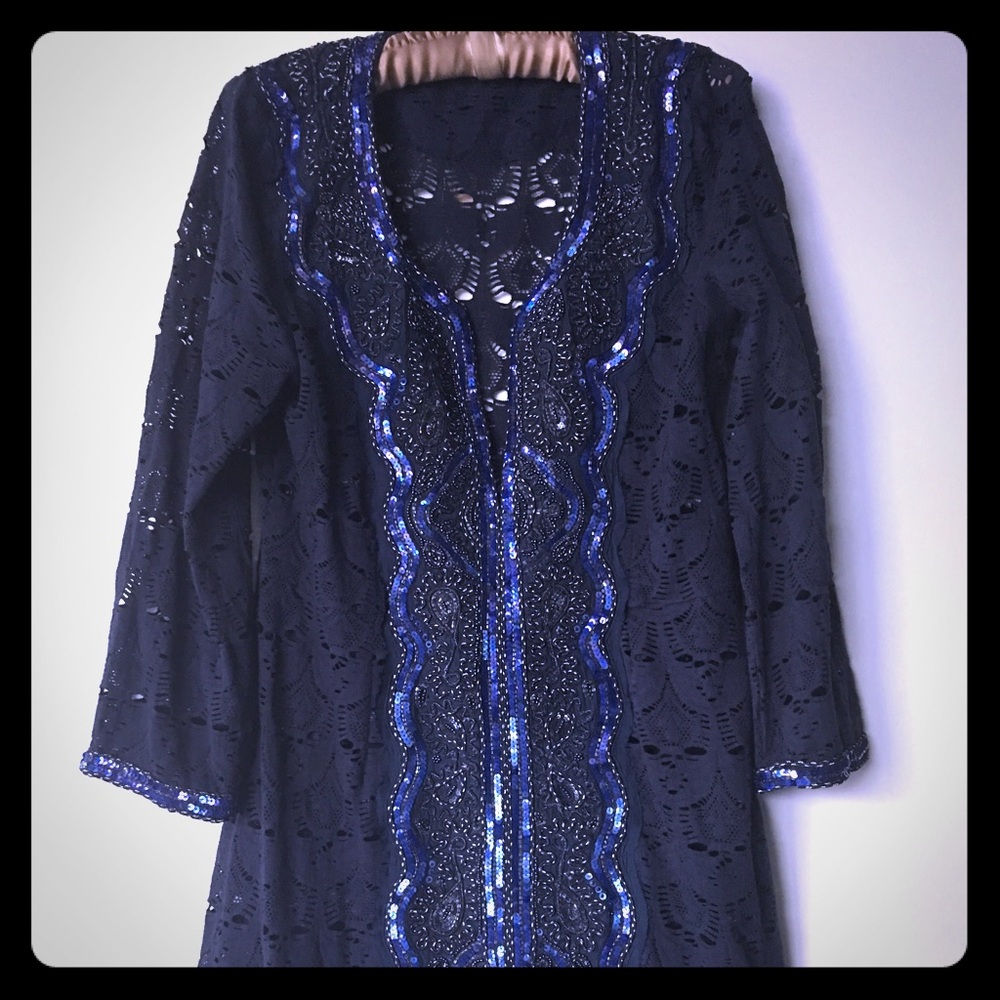 Calypso St. Barth Blue Lace Swim Coverup